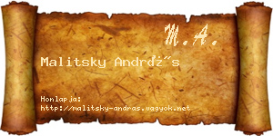 Malitsky András névjegykártya